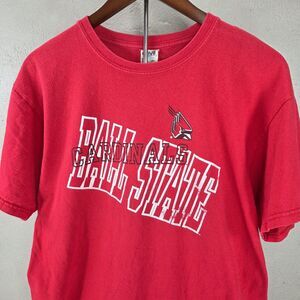 Vintage Y2K Ball State Cardinals Graphic Anvil T-Shirt Sz L